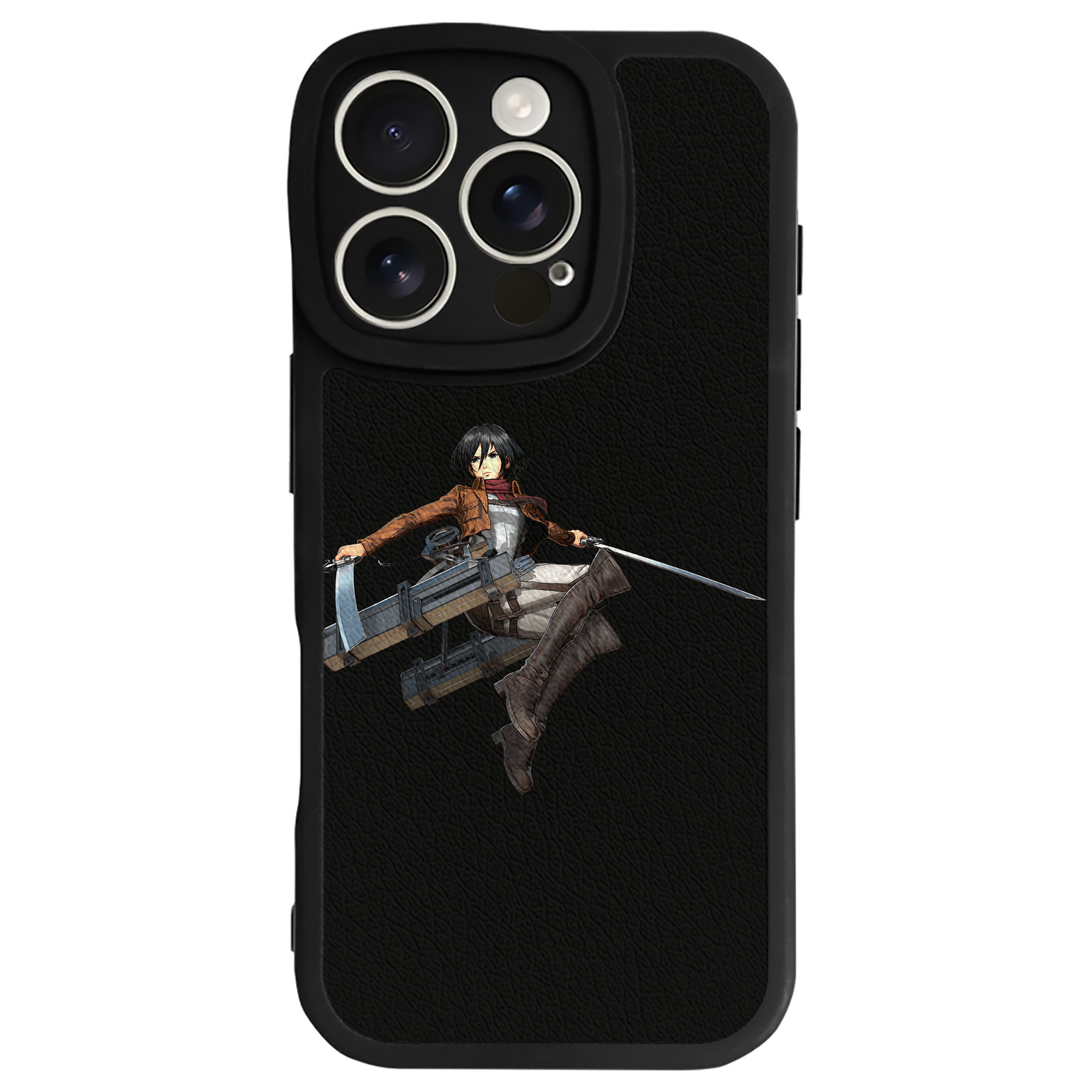 （画像用） 進撃の巨人 ミカサ·アッカーマン Attack on Titan Mikasa Ackerman 【iPhone 16シリーズ対応】シリコンスマホケース（レザー調） 材質：シリコン